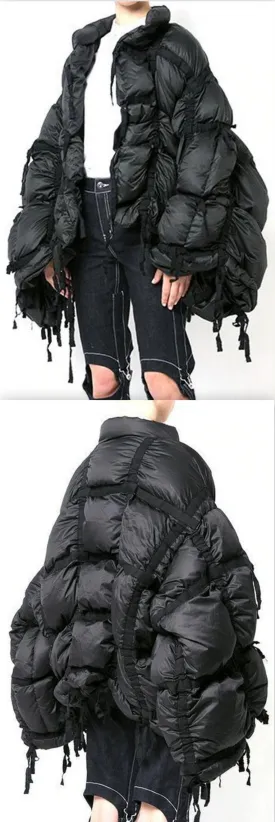 Oversized Paneled Puffer Down Jacket