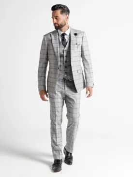 OXFORD SOFT GREY WITH BLACK CHECKS DETAILING