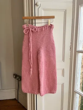 Pink Chunky Knit Capri Pants S/M (Sample)