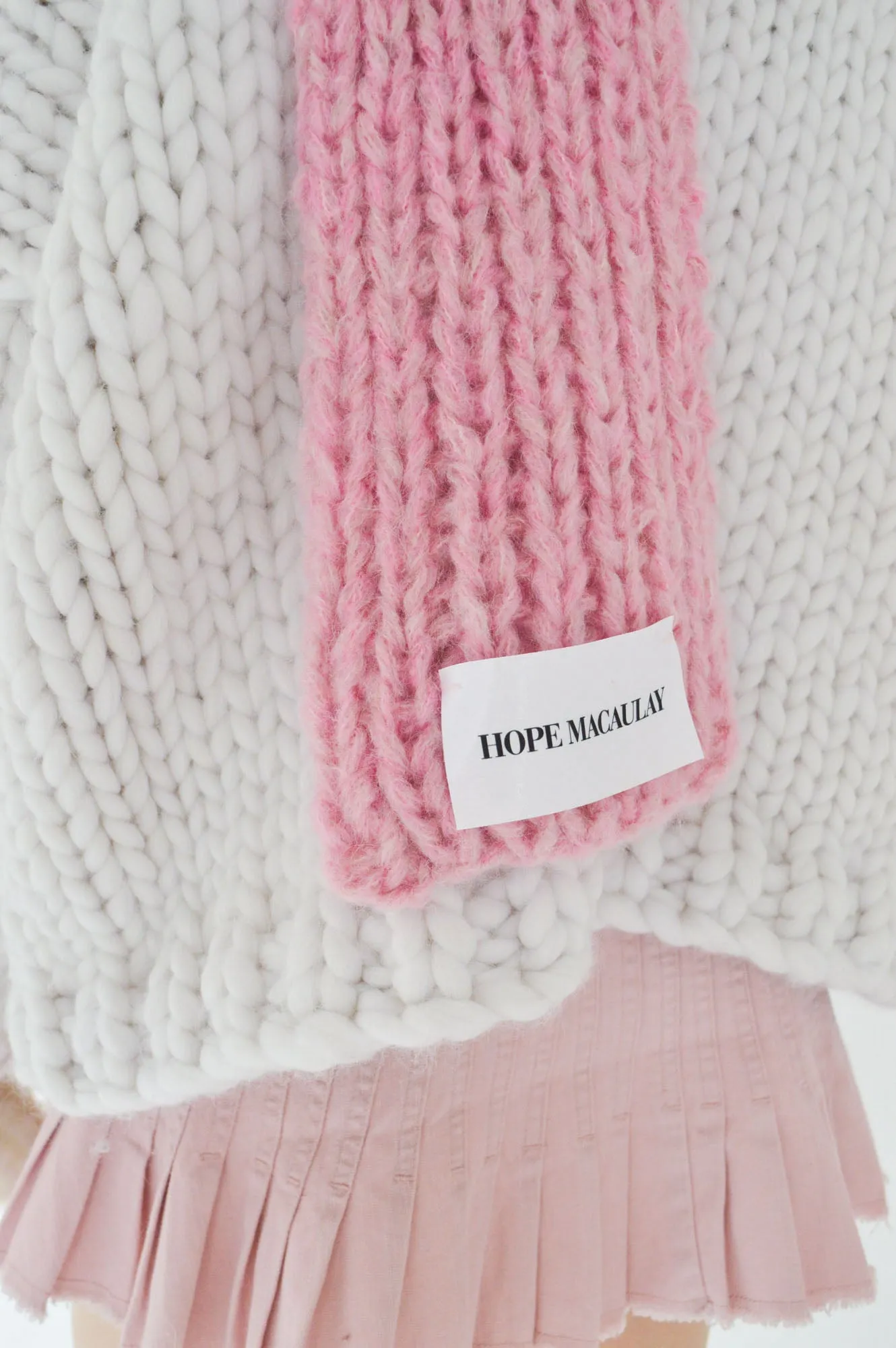 Pink Fluffy Chunky Knit Scarf