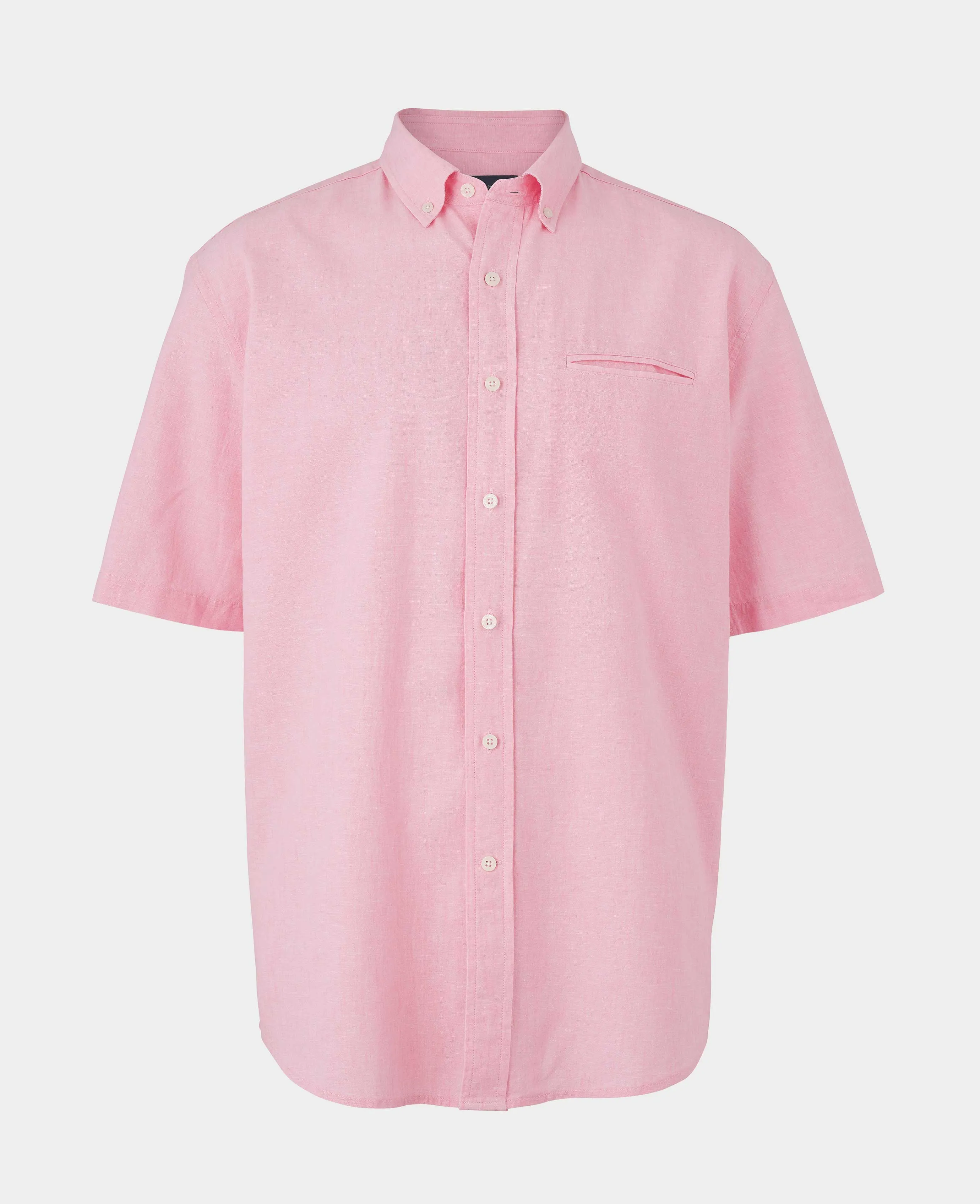 Pink Linen Cotton Short Sleeve Shirt