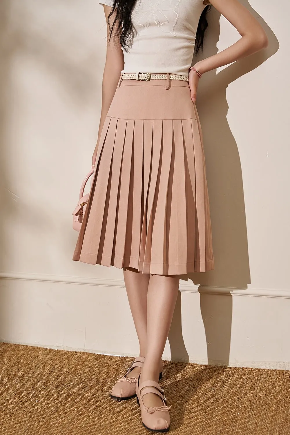 Pleated Midi Skirt for Women