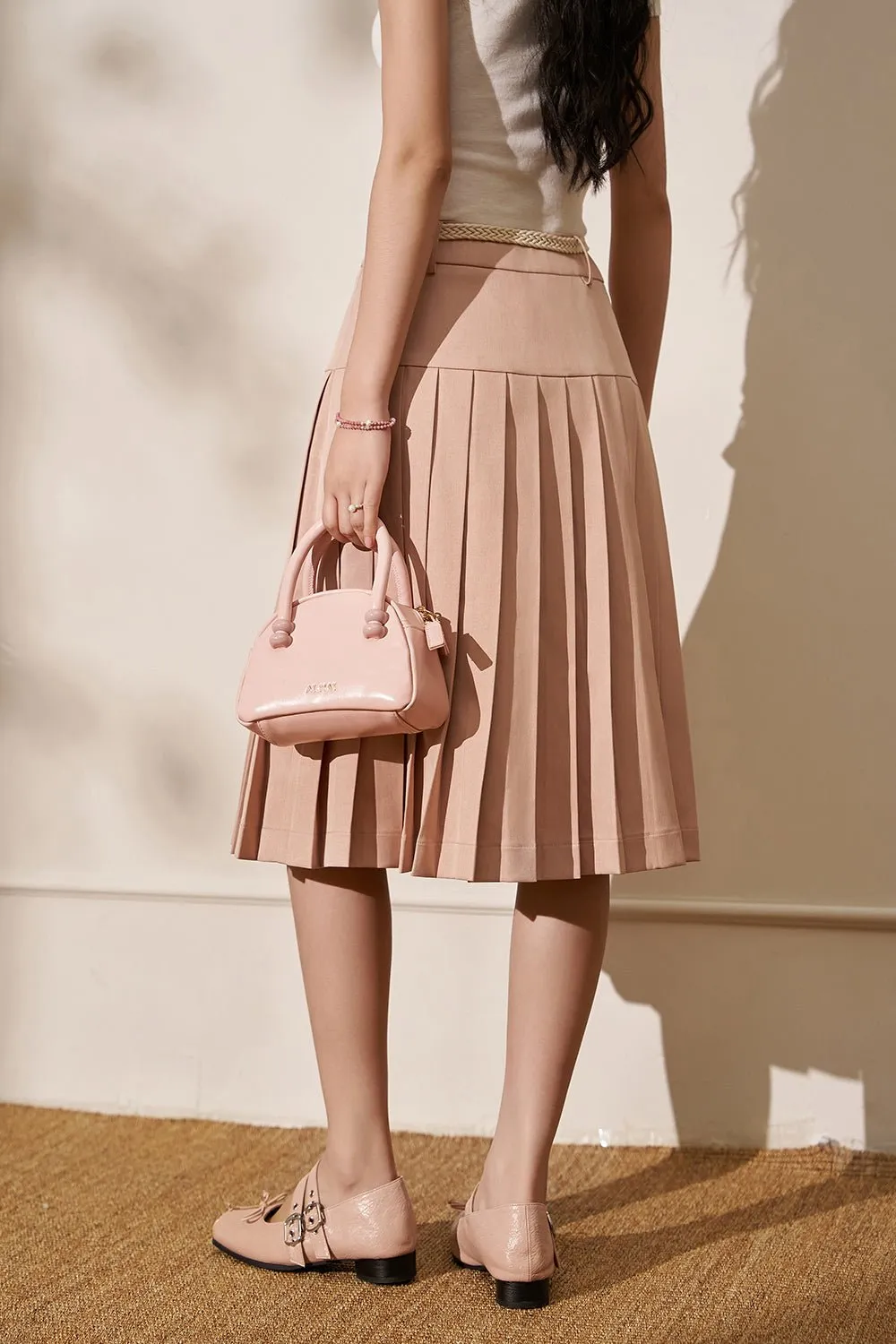 Pleated Midi Skirt for Women