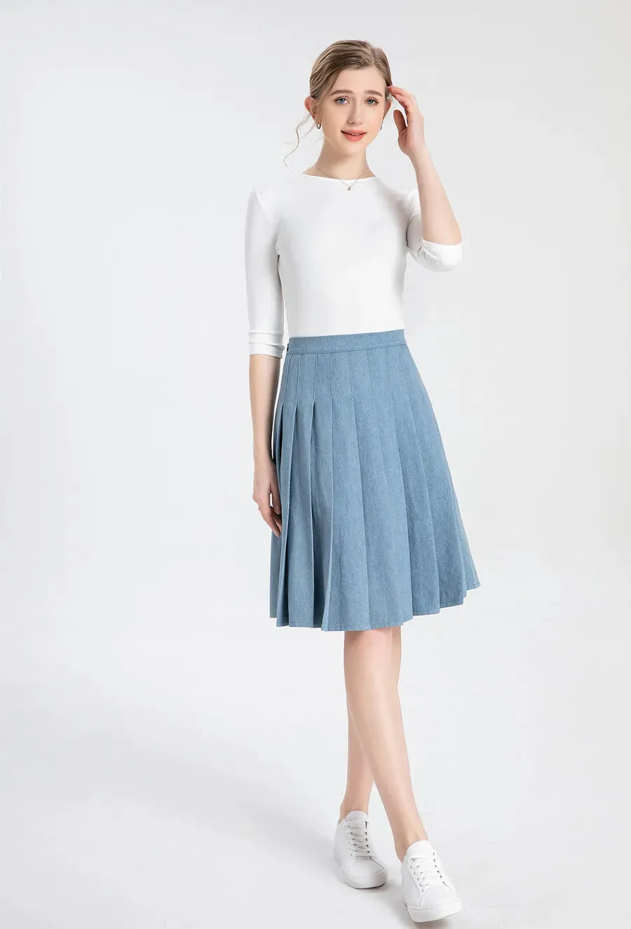 Pleated Over Knee Lady skirts