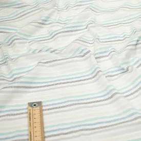 Printed Knits Design-42 Baby Blue & Silver Stripes