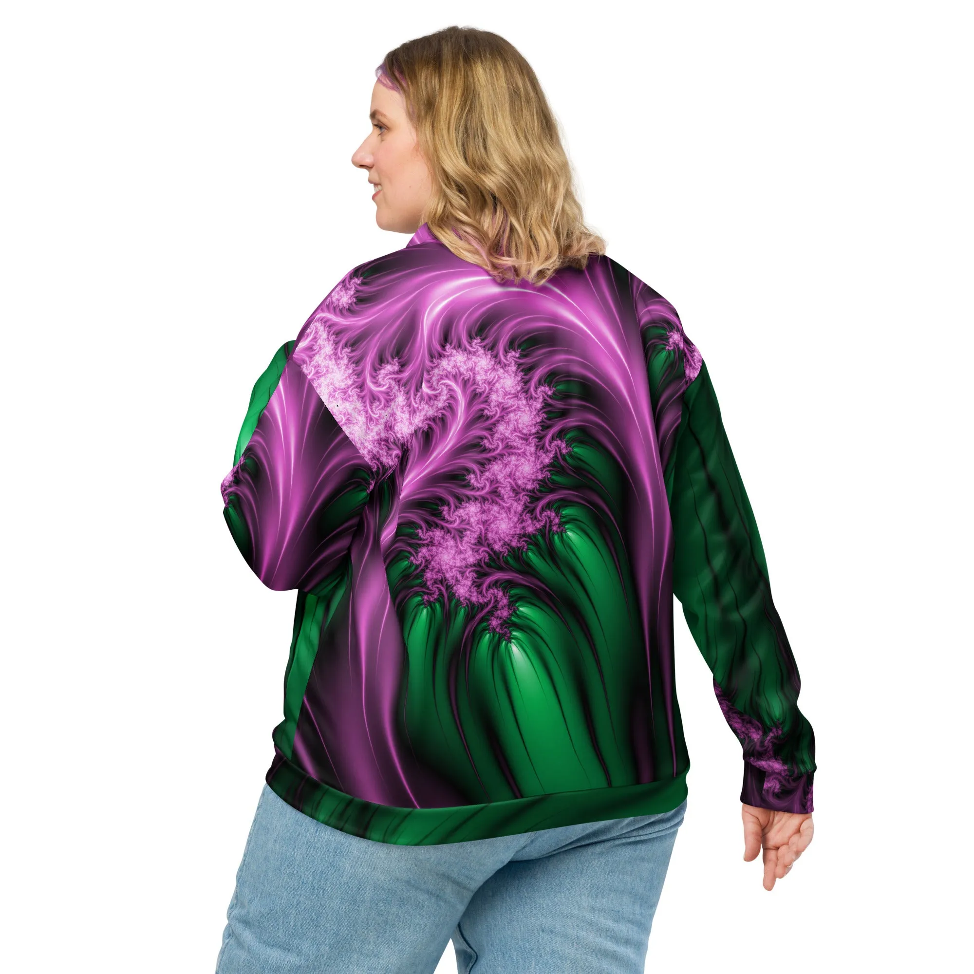 "Aurora Whispers Arctic Chic" Collection - Unisex Designer Bomber Jacket