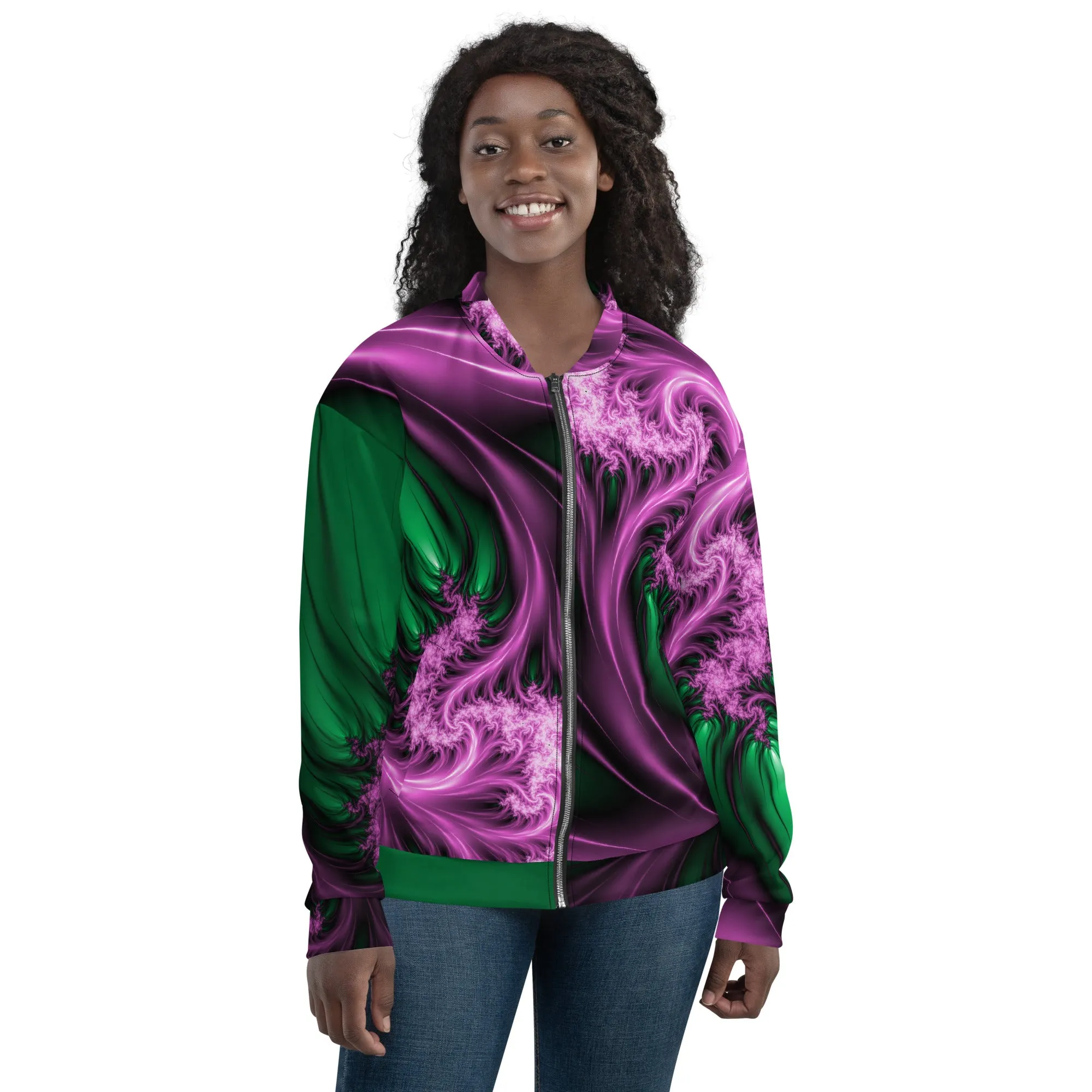 "Aurora Whispers Arctic Chic" Collection - Unisex Designer Bomber Jacket