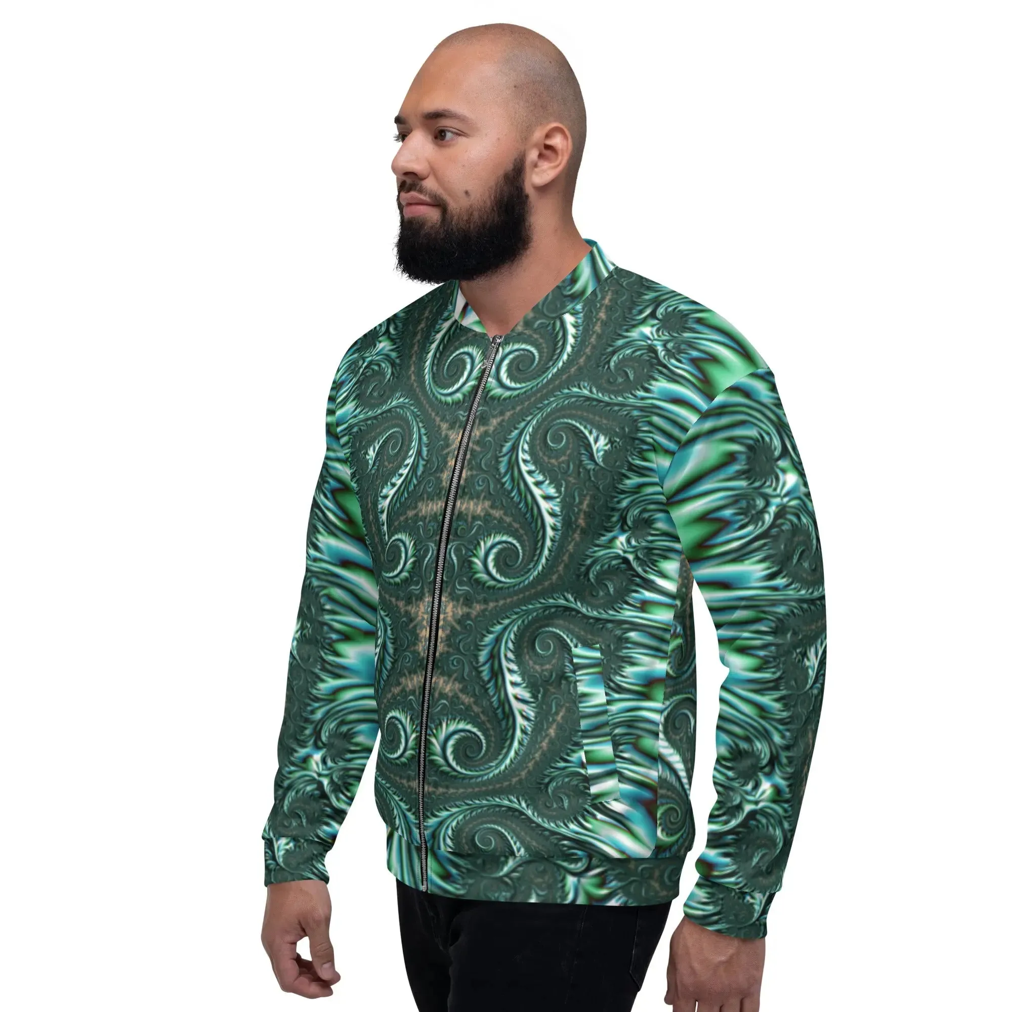 "Fractal Fern" Collection - Unisex Bomber Jacket