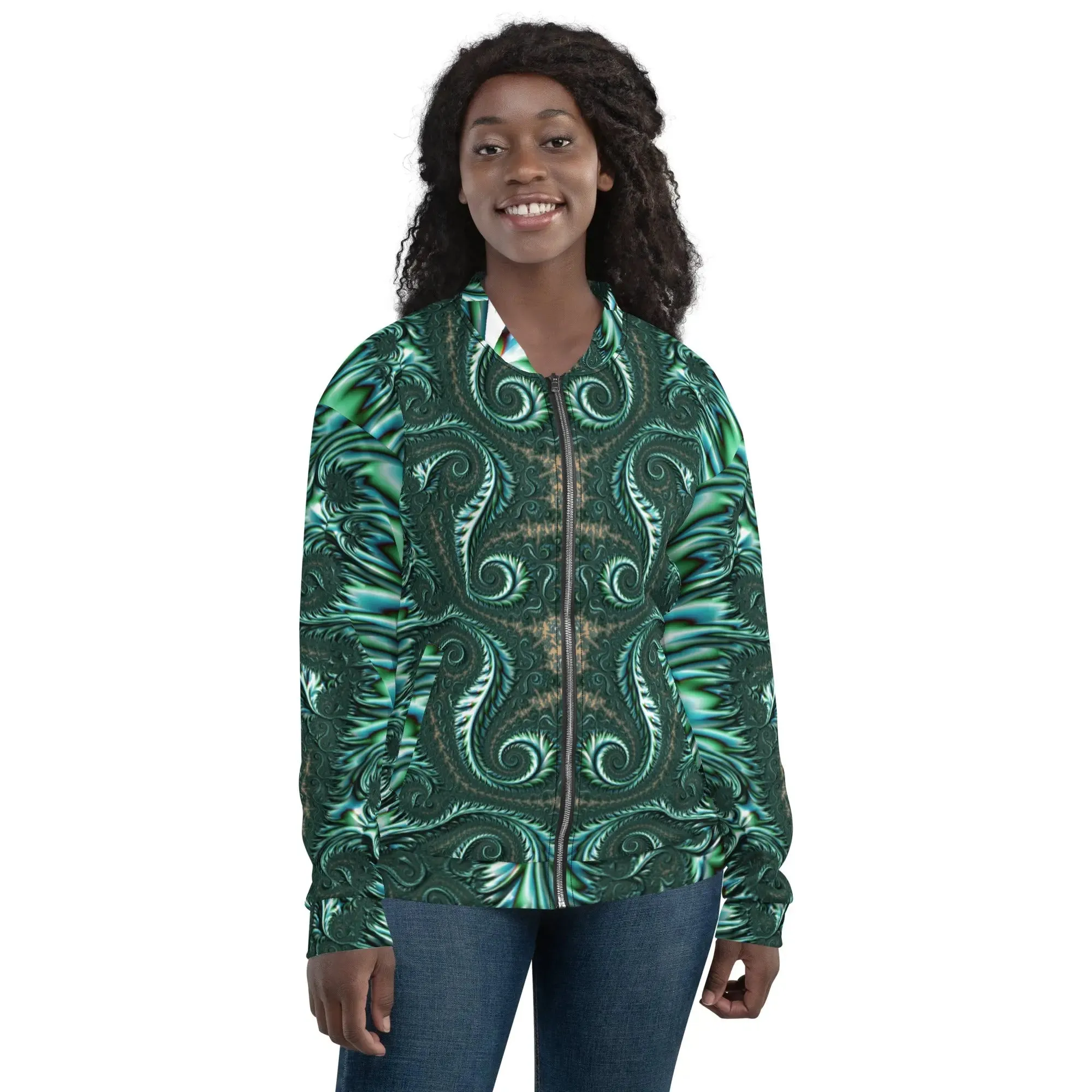 "Fractal Fern" Collection - Unisex Bomber Jacket