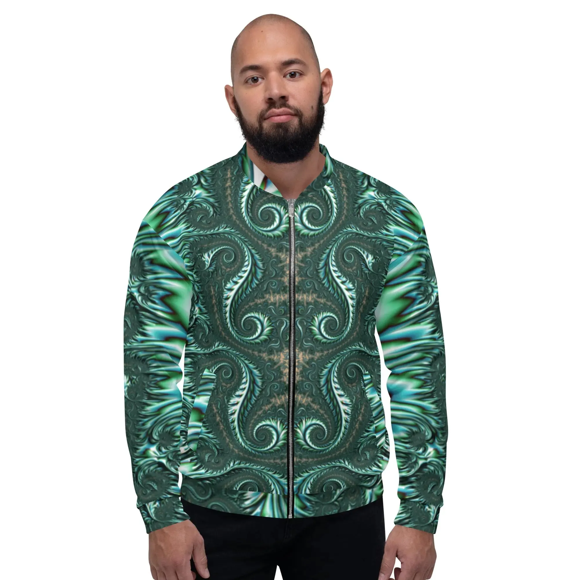 "Fractal Fern" Collection - Unisex Bomber Jacket