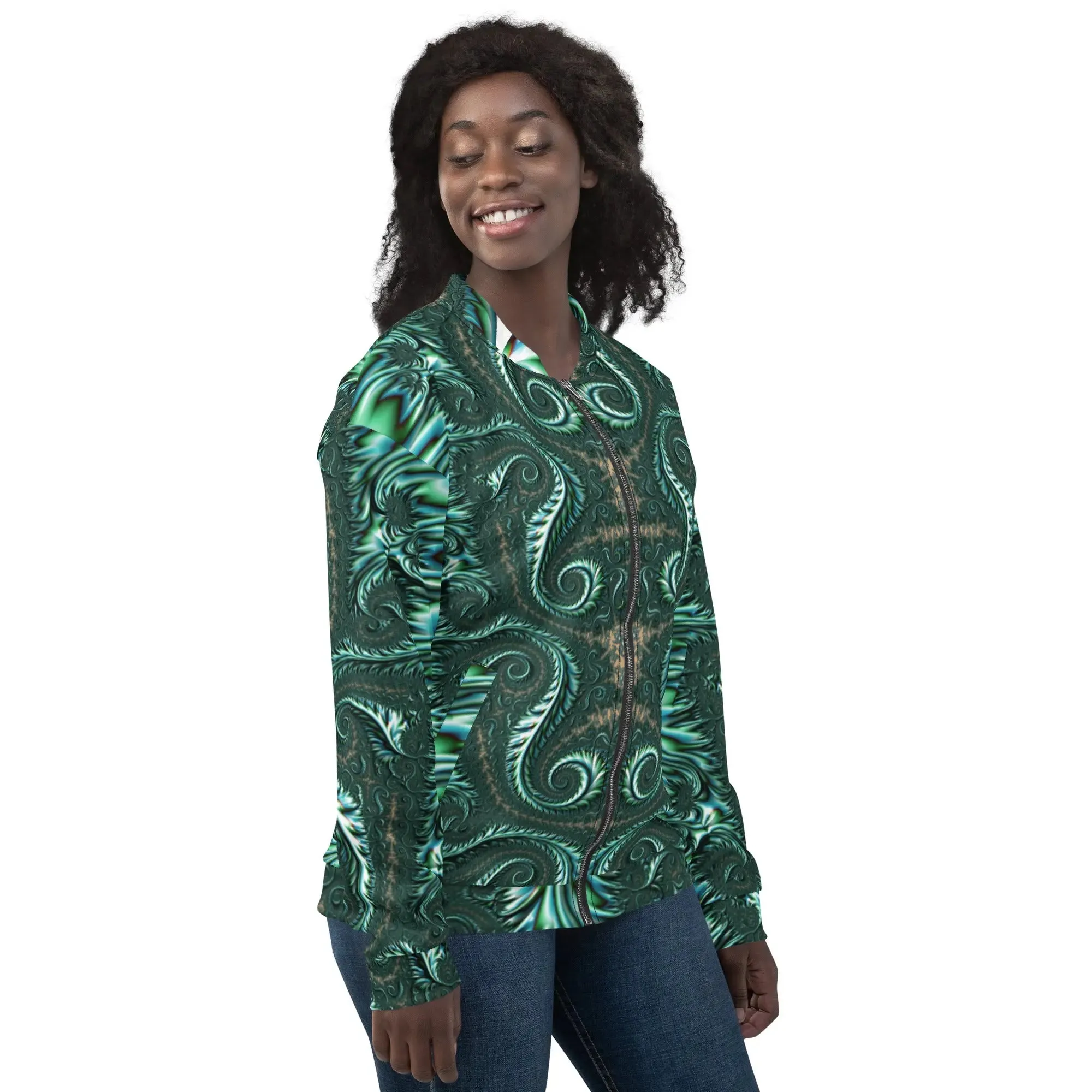 "Fractal Fern" Collection - Unisex Bomber Jacket