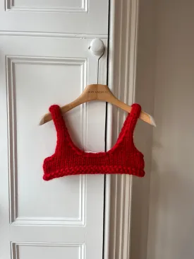 Red Chunky Knit Bralette M (Sample)