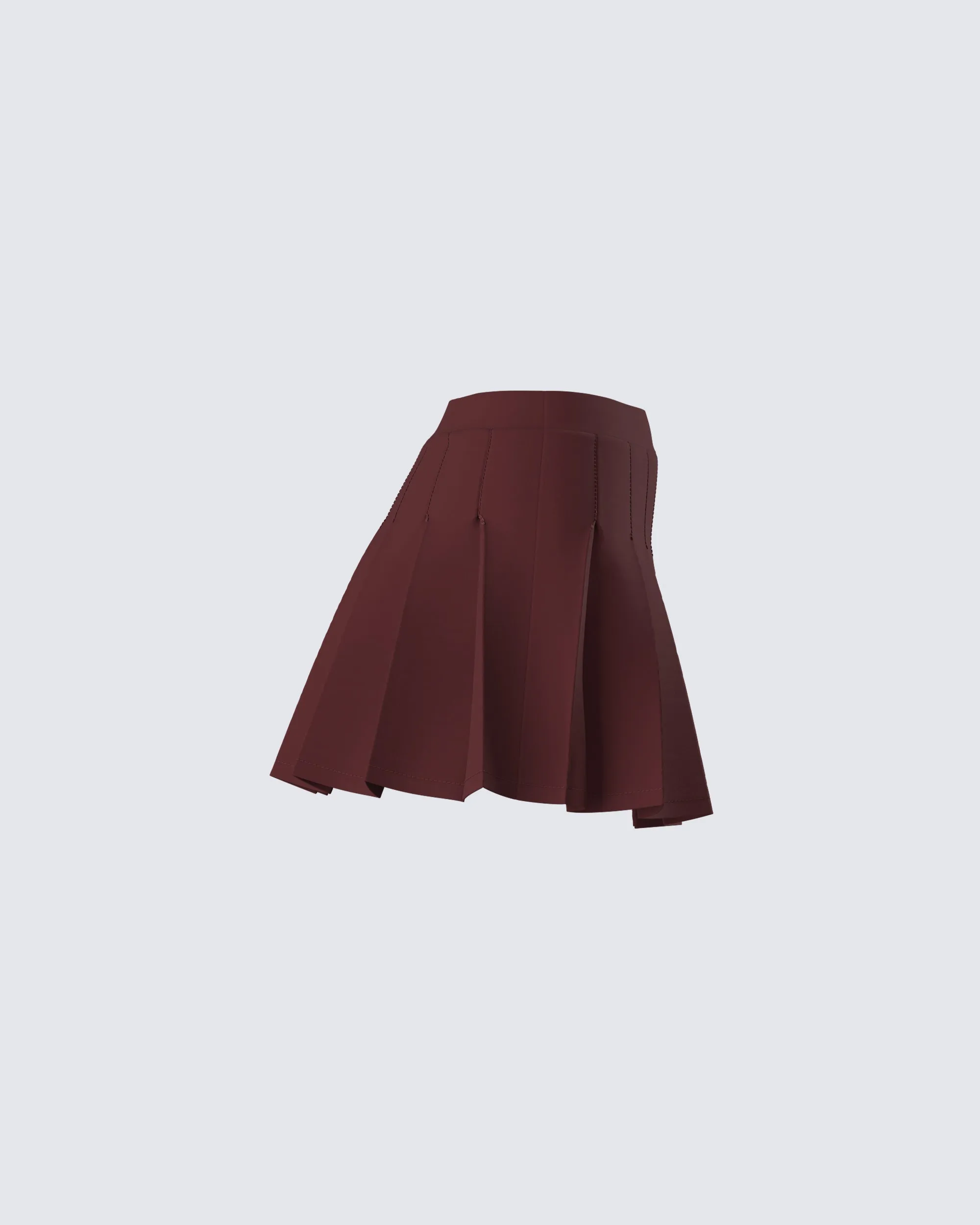 Ronny Brown Pleated Mini Skirt