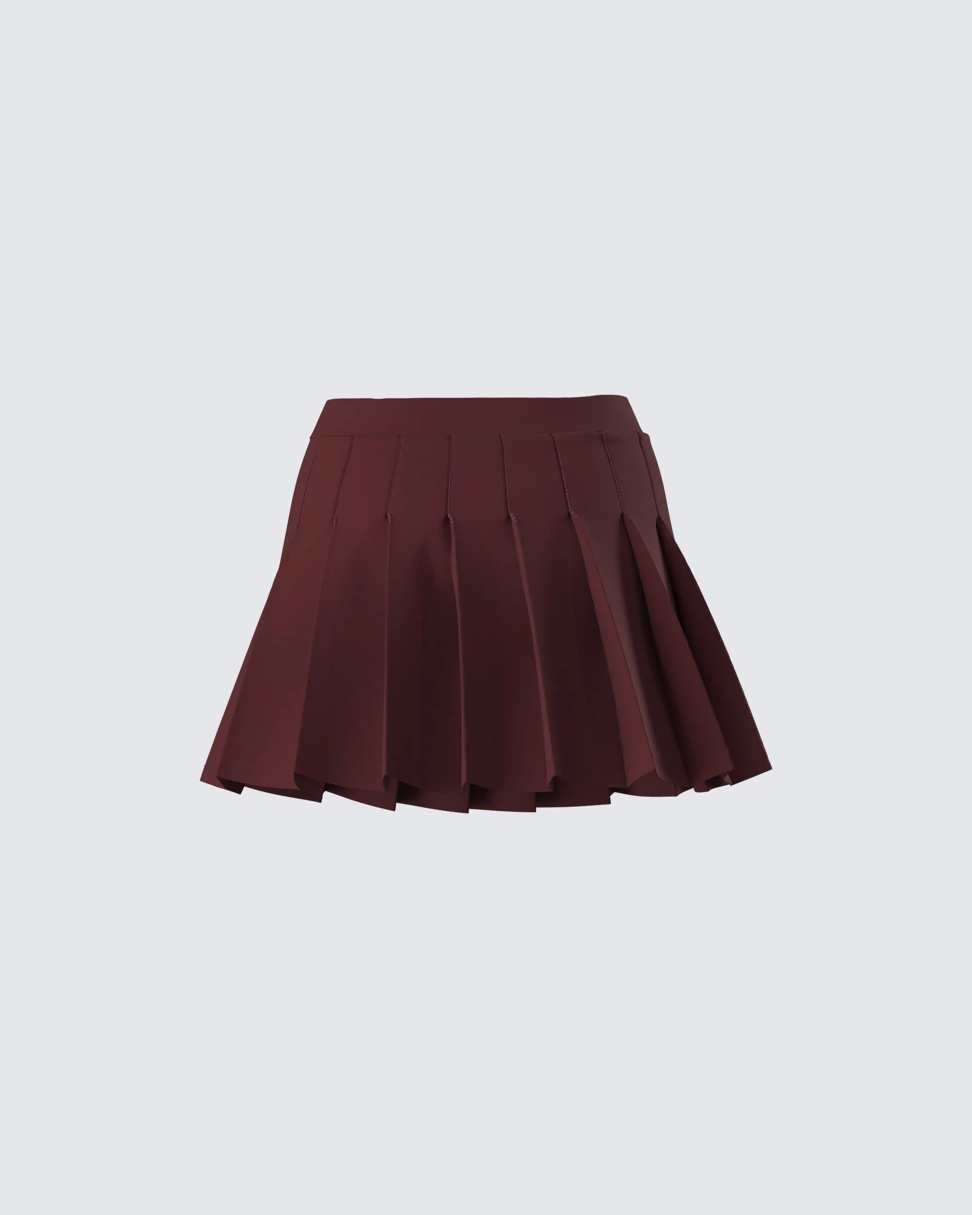 Ronny Brown Pleated Mini Skirt