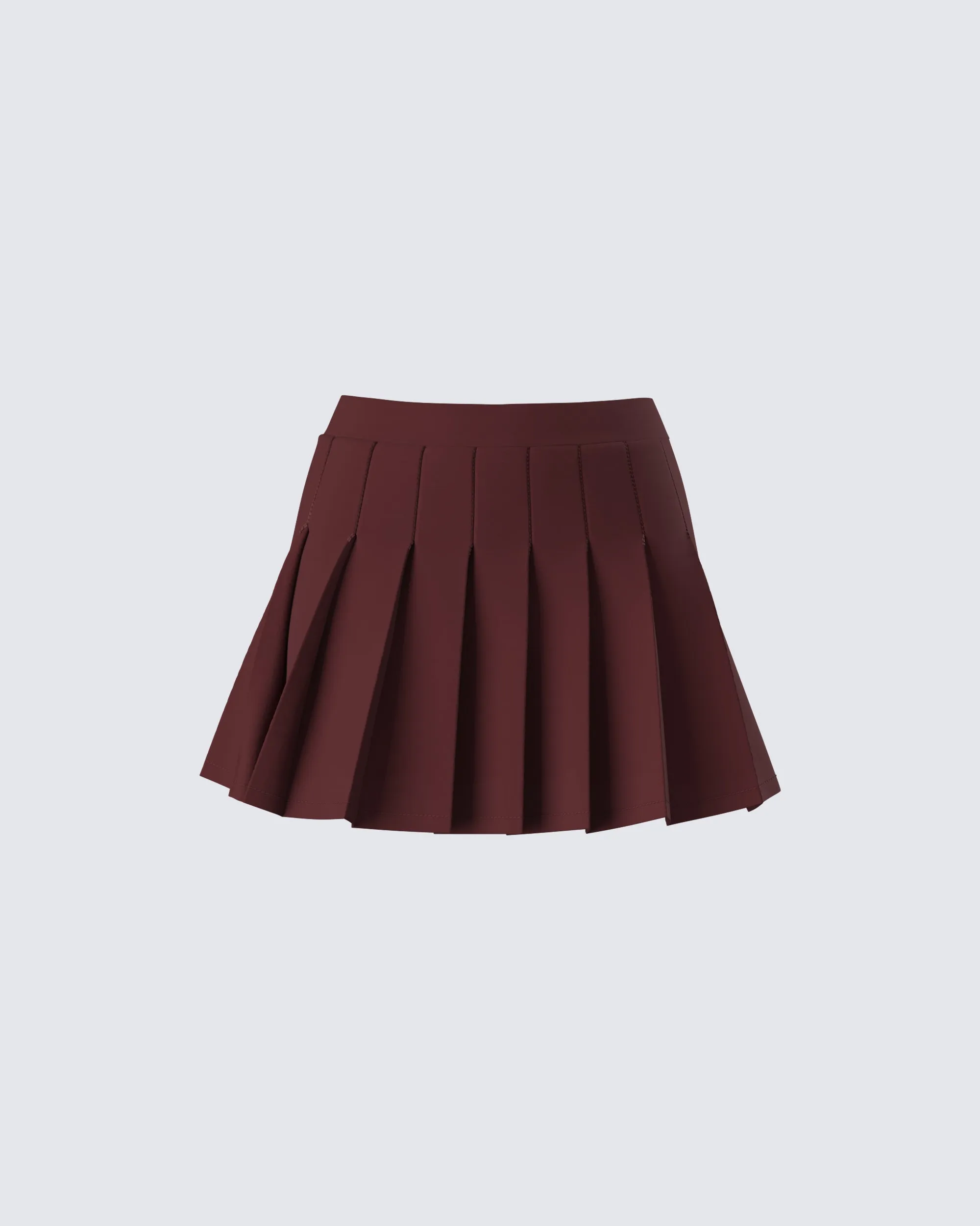 Ronny Brown Pleated Mini Skirt