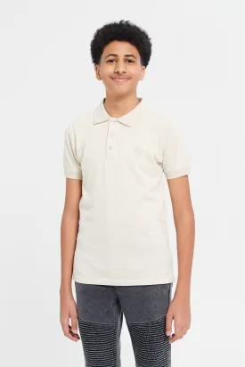 Senior Boys Beige And Olive Polo Shirts Set (2 Piece)