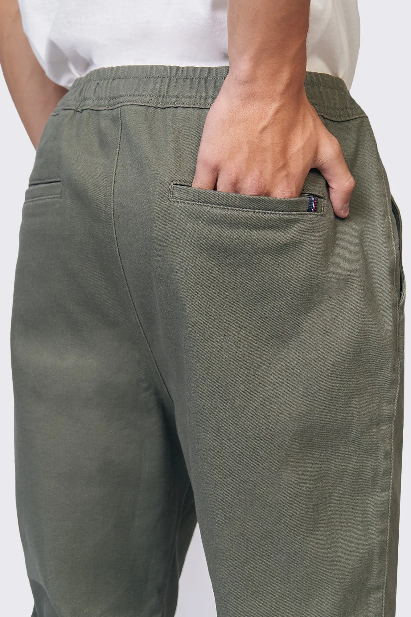 Slim Fit Woven Drawstring Trousers