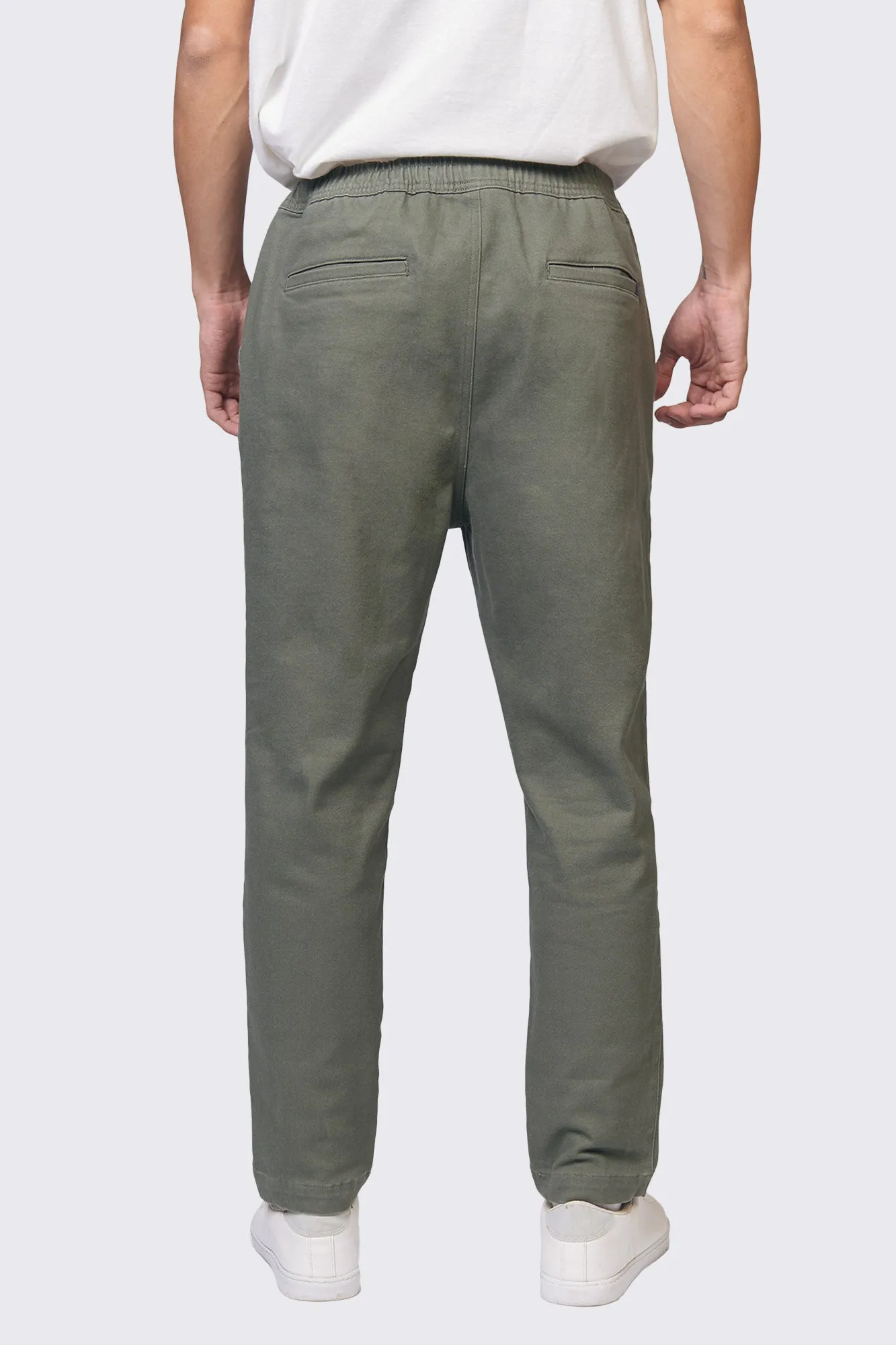 Slim Fit Woven Drawstring Trousers