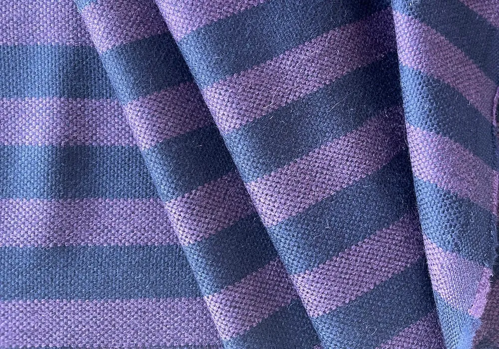 Soft Striped Plum & Navy Wool & Cashmere Blend (Made in Australia)