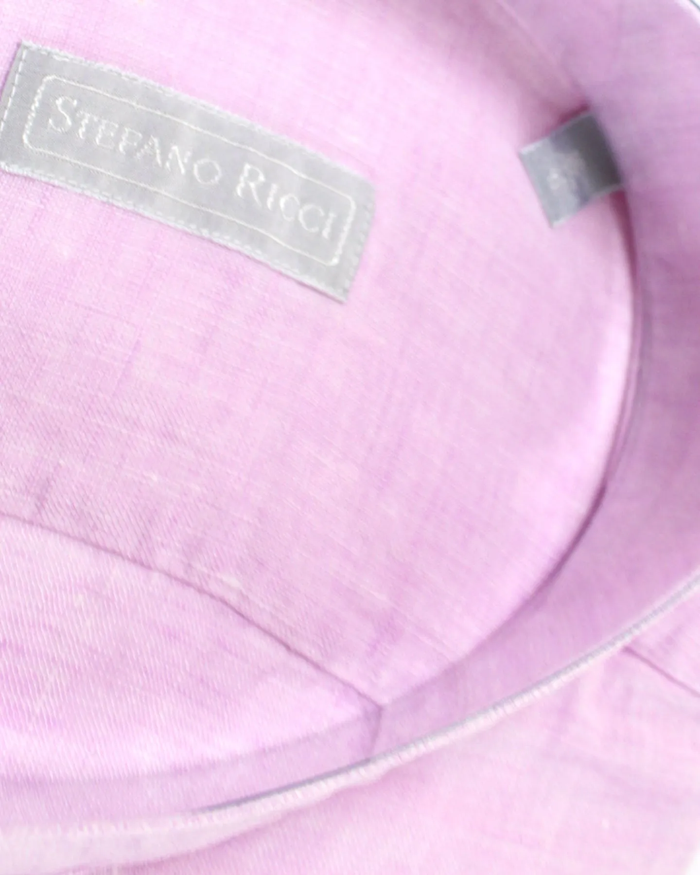 Stefano Ricci Linen Band Collar Shirt Pink 43 - 17 REDUCED SALE