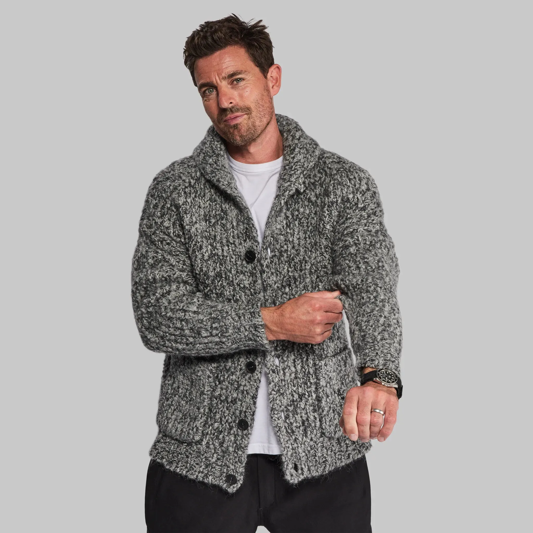 Sub Zero Cardigan. Grey Marl edition