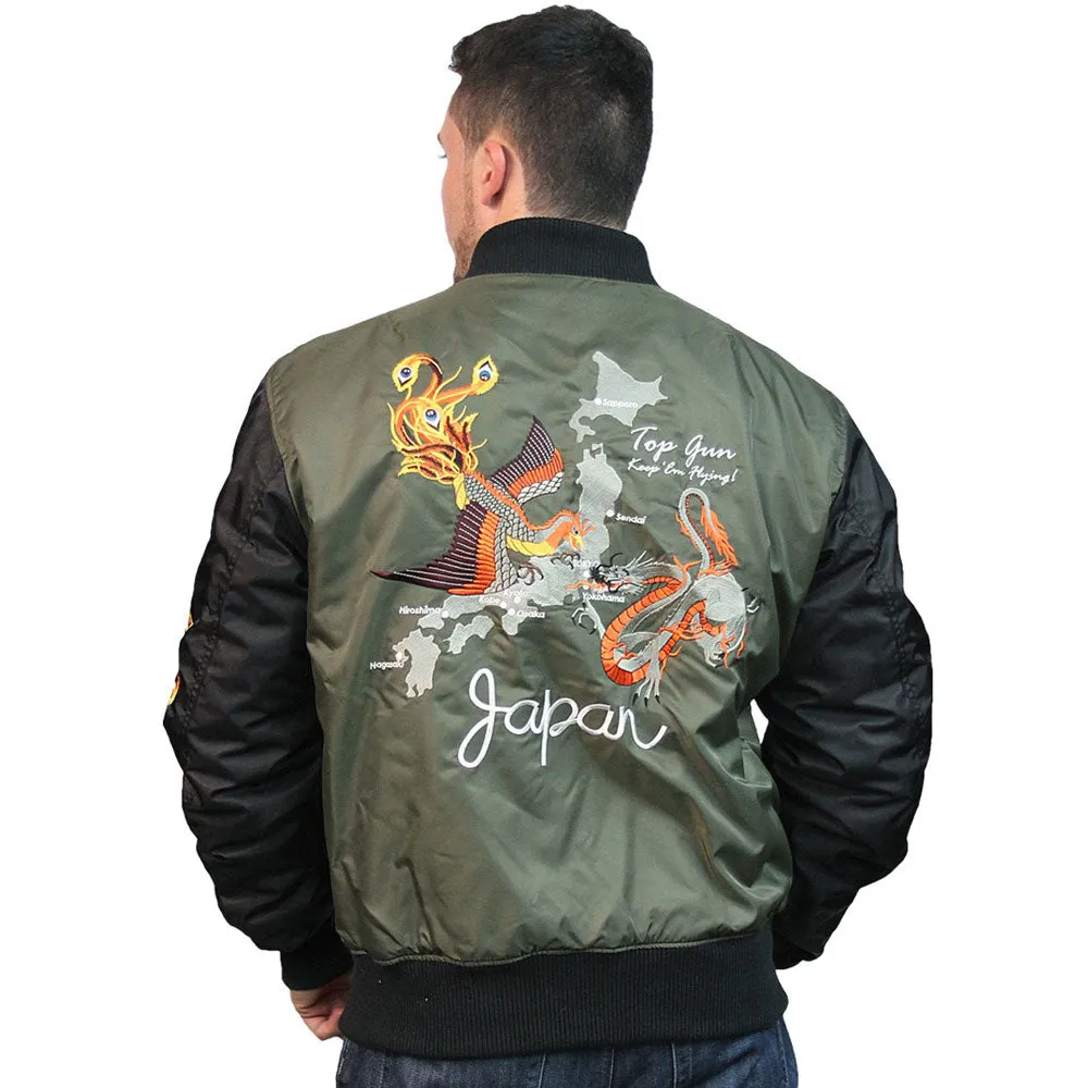 Top Gun Flying Legend Bomber Jacket Olive