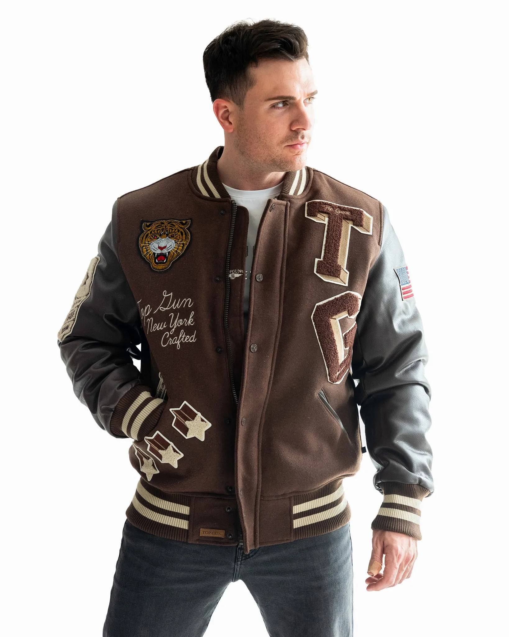 TOP GUN® MEN'S "TIGER" VARSITY JACKET