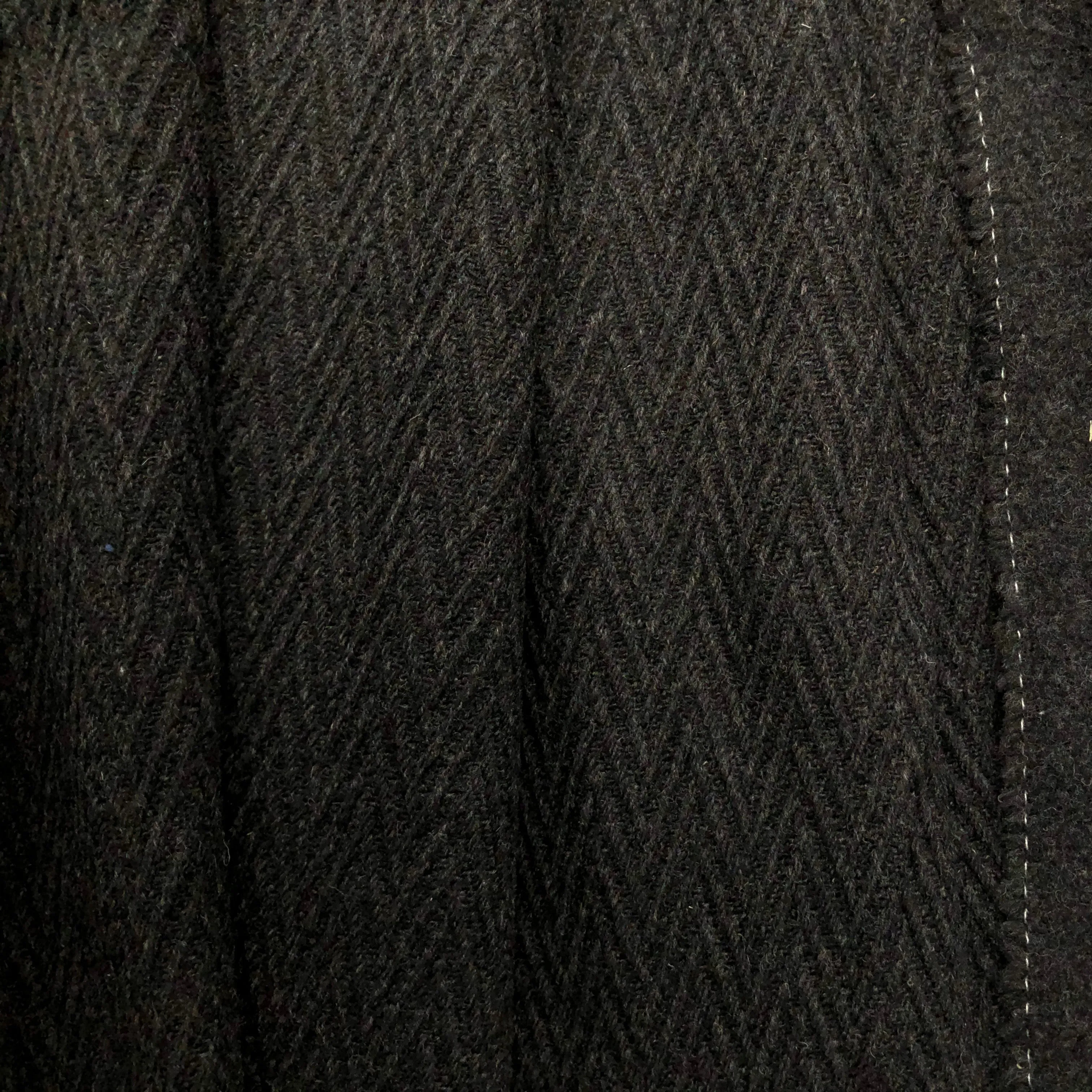 Wool Blend with Herringbone Texture in Charcoal (60" Wide, By The Yard)