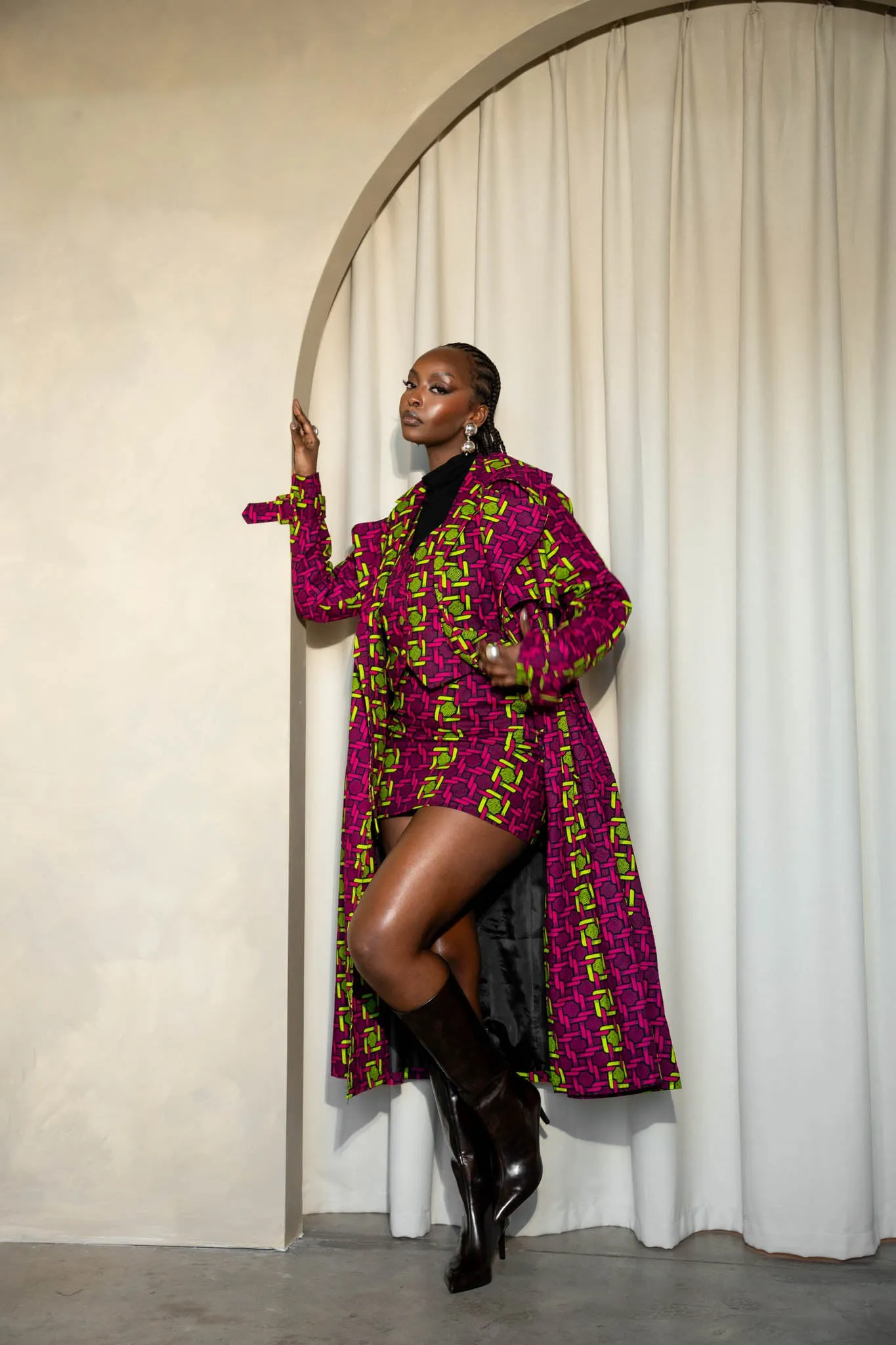 WUNMI African Print Trench Jacket