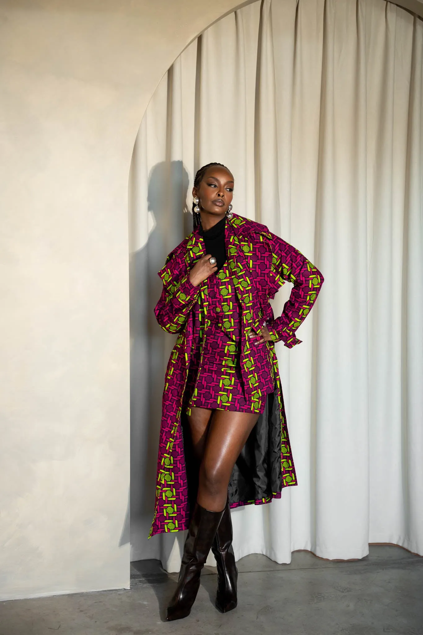 WUNMI African Print Trench Jacket