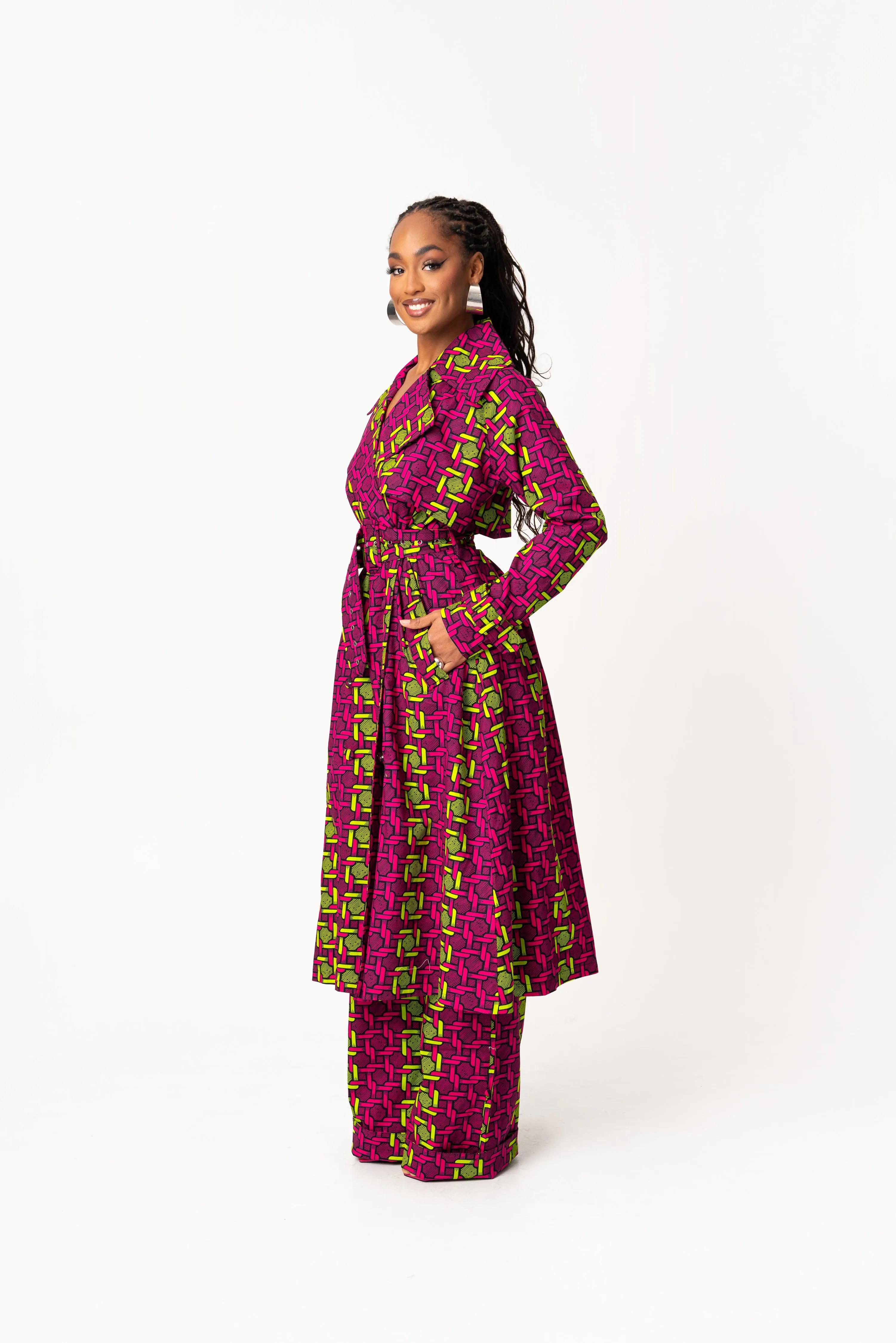 WUNMI African Print Trench Jacket