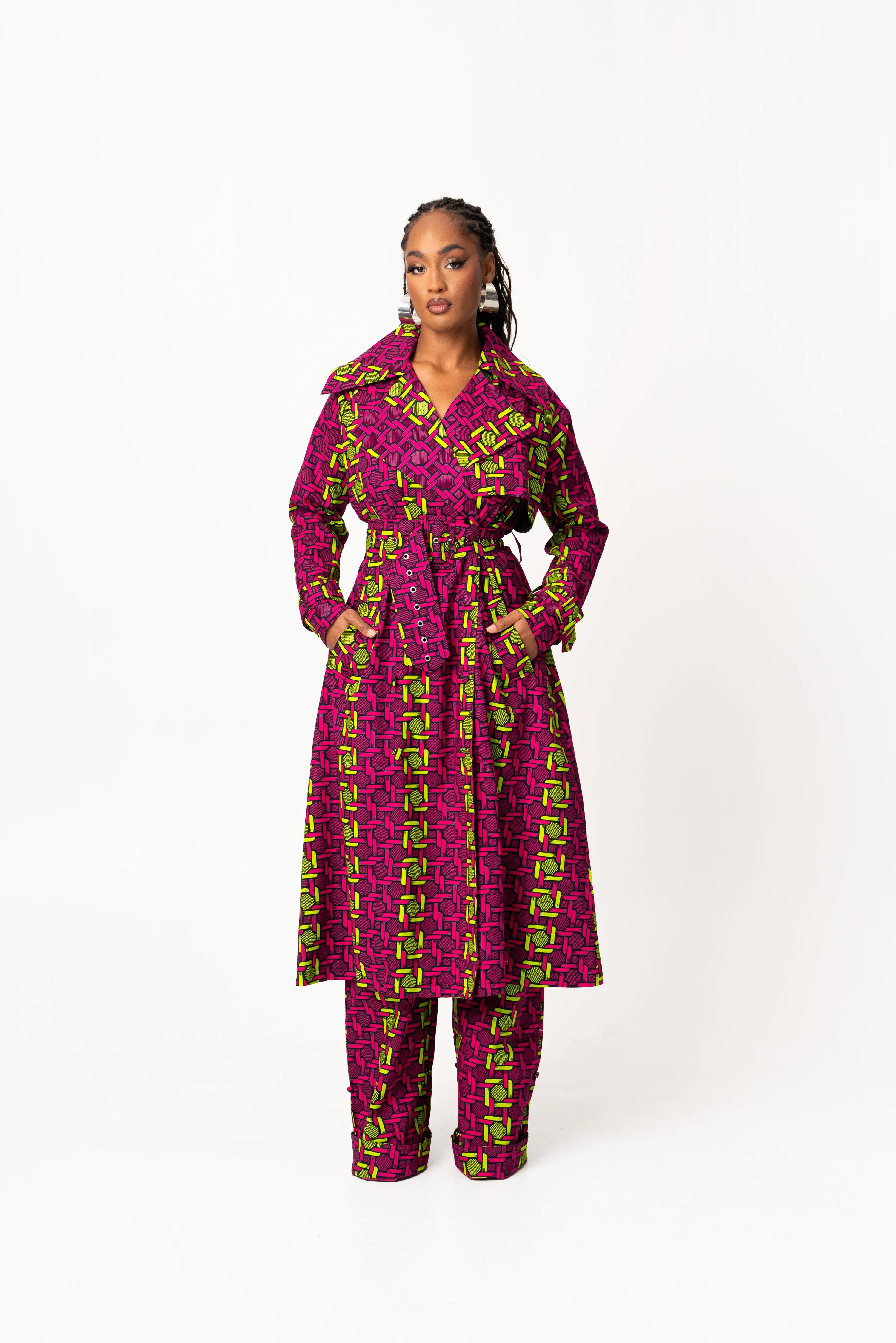 WUNMI African Print Trench Jacket