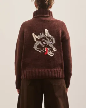 YMC Bluto Wolf Knit, Brown