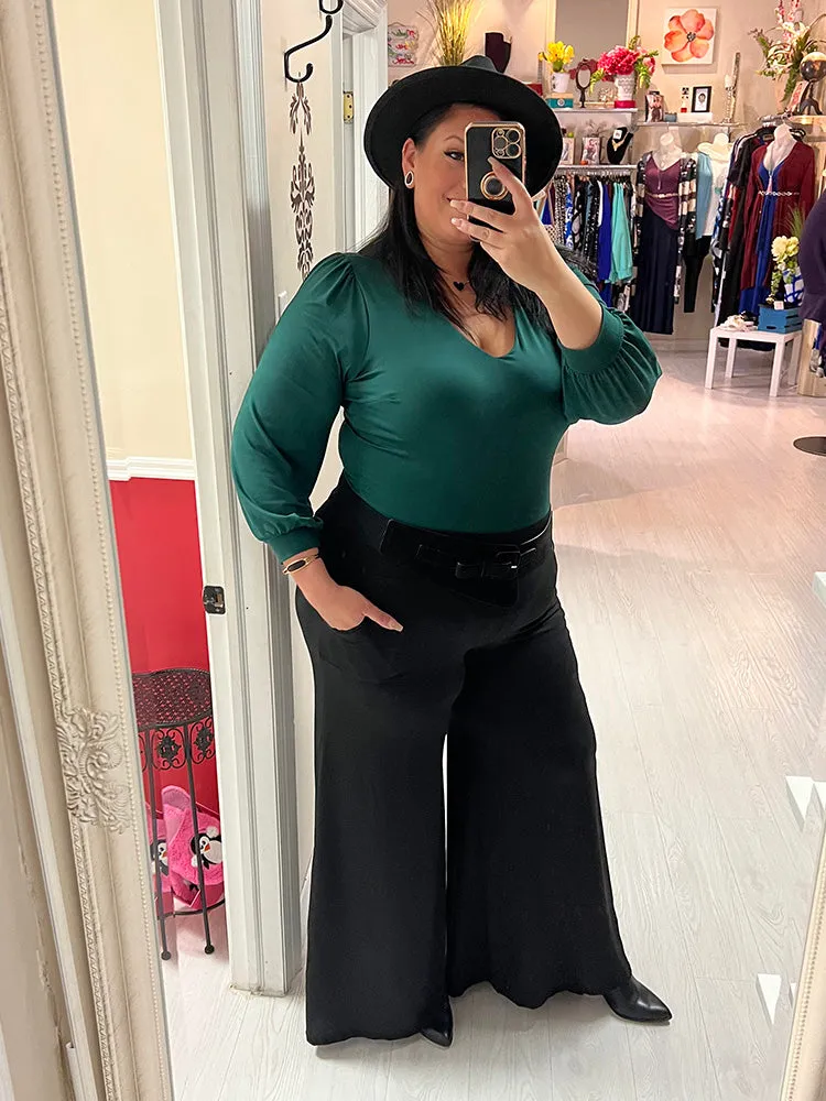 Zara Plus Size Wide Leg Pant in Black